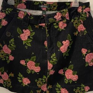 Wild Fable Skirts Wild Fable Black Floral Corduroy Mini Skirt